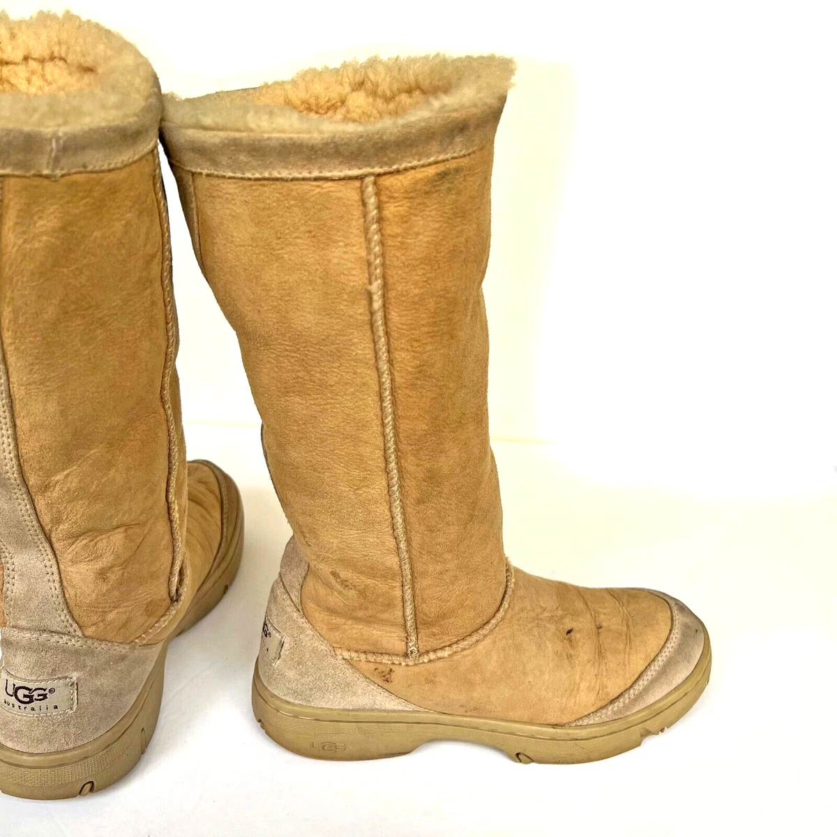UGG Women s 8 Ultimate Boots Tall Sand Sheepskin Suede F8005H