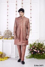 3 Pc Indian Mens Designer Wedding Bollywood Party Wear Designer Indo Western