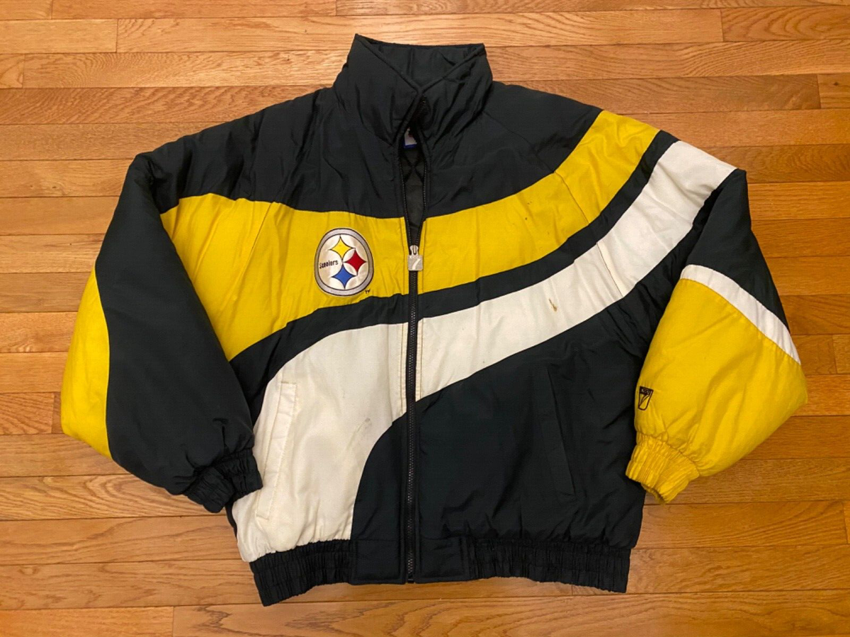 Vtg 1990's Pittsburgh STEELERS LOGO 7 Puffer Heavy Jacket Size