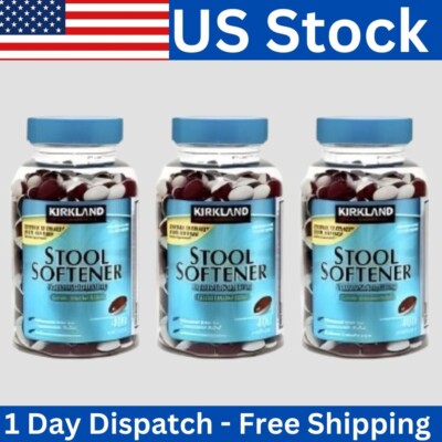 Kirkland Signature Stool Softener 100 mg 400 Softgels Docusate Sodium 3 Pack