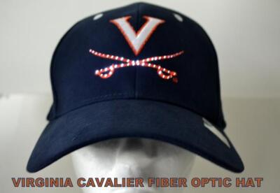 Virginia Cavs Cavaliers Fiber Optic Hat,Cap,New,Adjustable, VA Cavs Logo,Blue