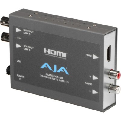 AJA Hi5-3G Dual Link HD-SD-SDI to HDMI Video and Audio Converter