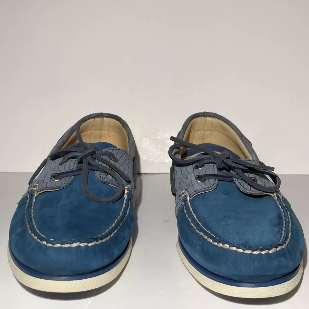 Sperry Gold Cup AO 2 Eye Croc Embossed Navy Boat Shoes STS23806