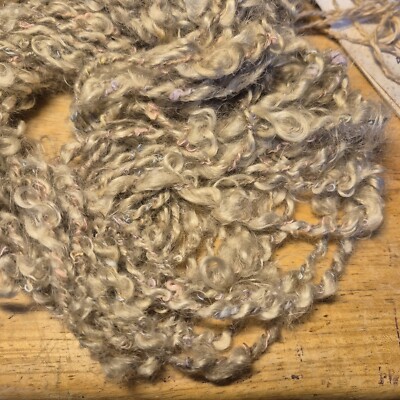 Handspun Art Yarn Kid Mohair Curls & Boucle Bulky 100 Yd 1.9 Oz Soft Weave Knit