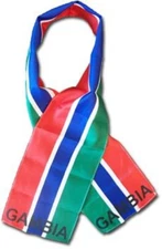 GAMBIA FLAG SCARF - LIGHTWEIGHT POLYESTER 8" x 60" - NEW SCARF SHAWL WRAP