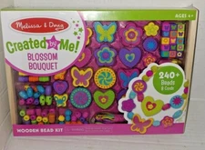 Melissa & Doug Wooden Blossom Bouquet Bead Set 240 + Pieces ~ Free Fast Shipping