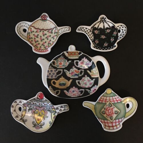 Lot de 4 restes de sachets de thé Mary Engelbreit et porte-sachets de thé Dept 56 - Photo 1 sur 13