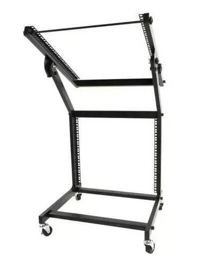 19U Studio DJ Rack Stand Cart for Network Mixer Music Audio Equipment on Wheels - Image 4 of 4