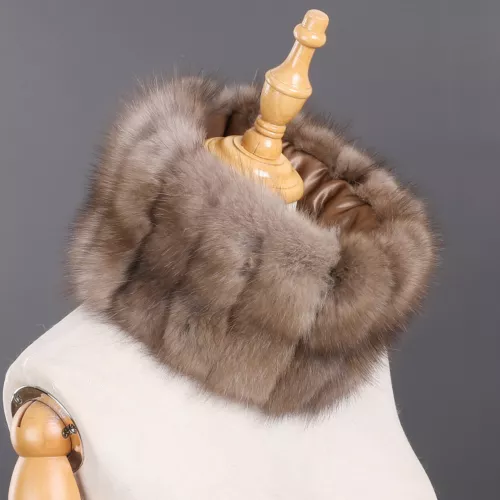 Unisex Genuine Sable/Chinchilla Fur Collar Neck Warmer Scarf Wraps Winter Warm - Picture 2 of 17
