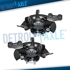 Pair Front Steering Knuckles+Wheel Hub Bearings for 2004 2005 2006 Toyota Camry