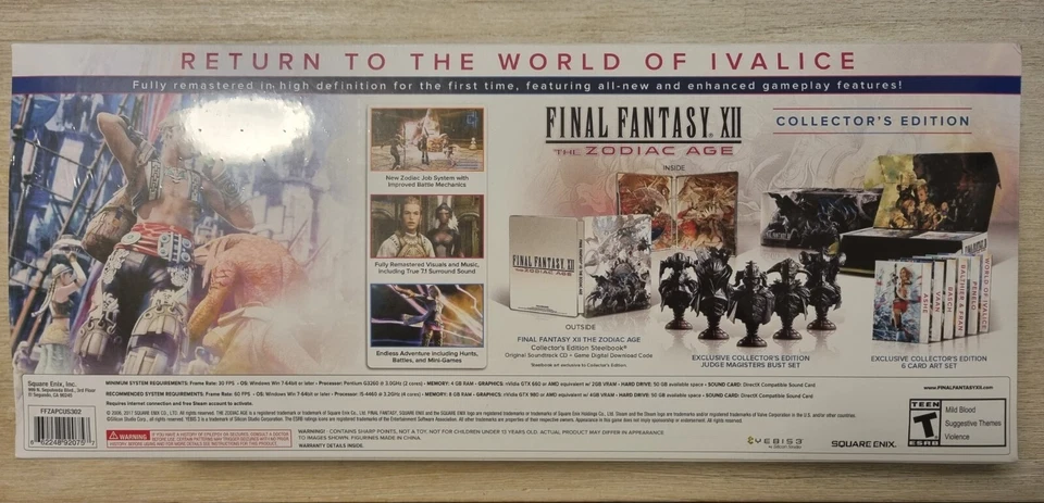 Final Fantasy XII Zodiac Age Collector's Edition - PC - BRAND NEW SEALED - Image 2 of 4