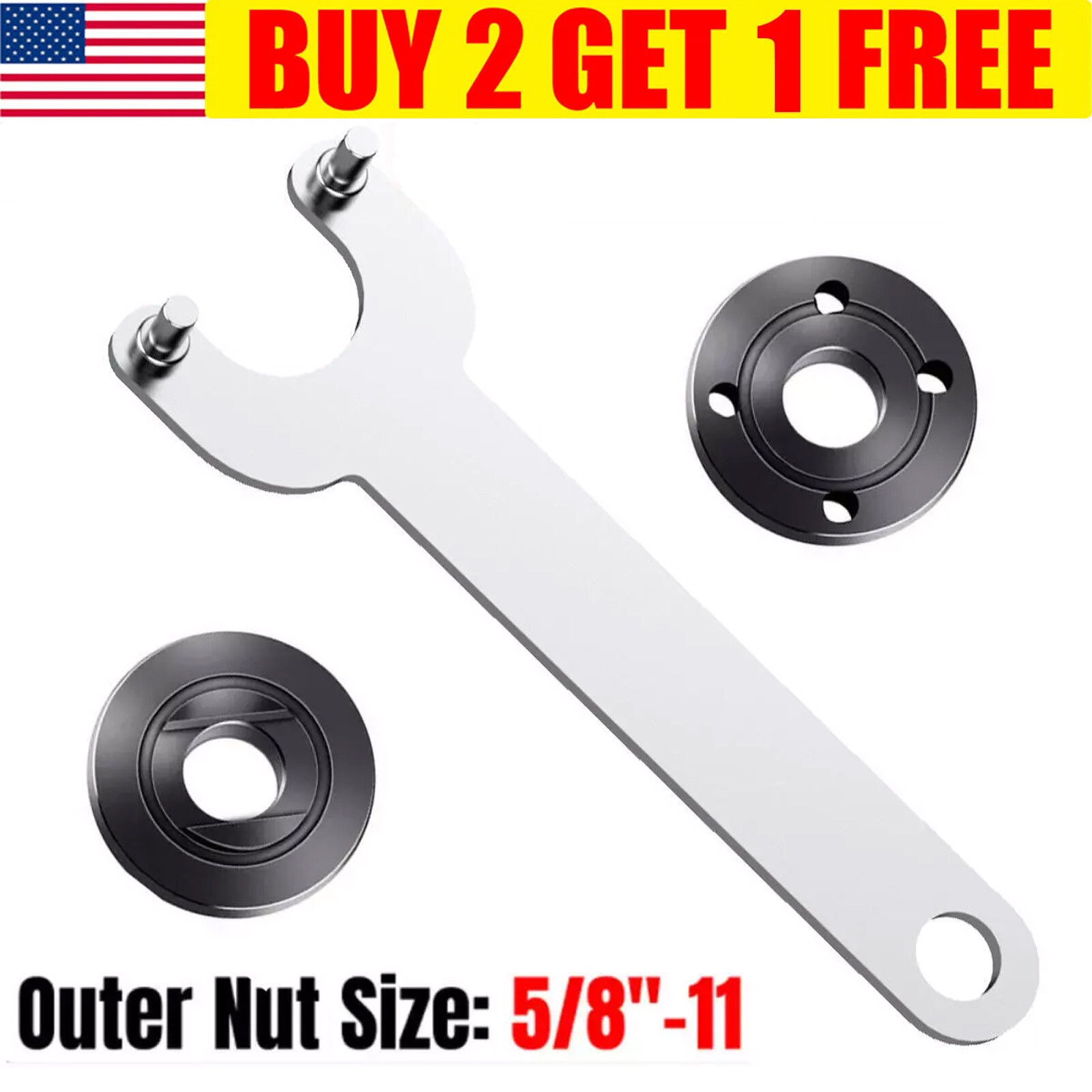 Grinder Flange Angle Spanner Metal Lock Nut for Dewalt Milwaukee Makita 5/8"-11
