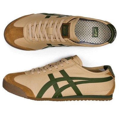 Classic Unisex Onitsuka Tiger MEXICO66 Beige Grass Green Athletic Shoes Sneakers