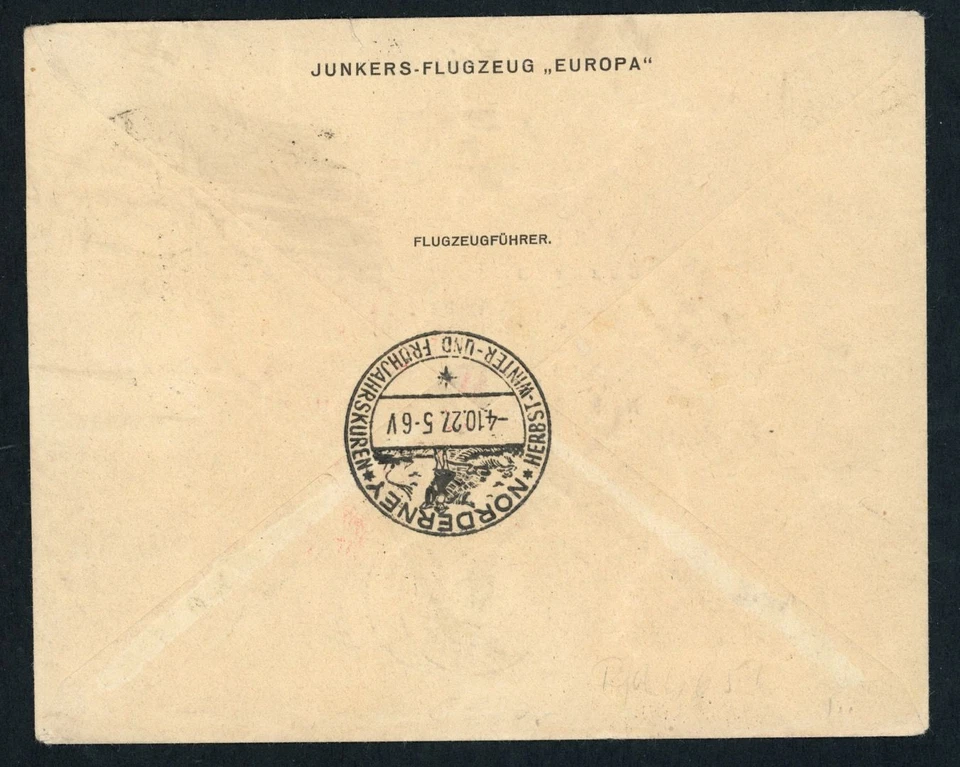 DR Luftpost Einschreiben Erste Lufpost Dessau - New York Sonderumschlag 1927 - Bild 2 von 2