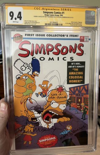 The Simpsons Issue 1 Bongo Comics CGC Signature Series By Matt Groening - Afbeelding 1 van 1