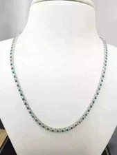 12Ct Lab Created Diamond  Emerald Women's Tennis Necklace 14K WhGold Plated 18  