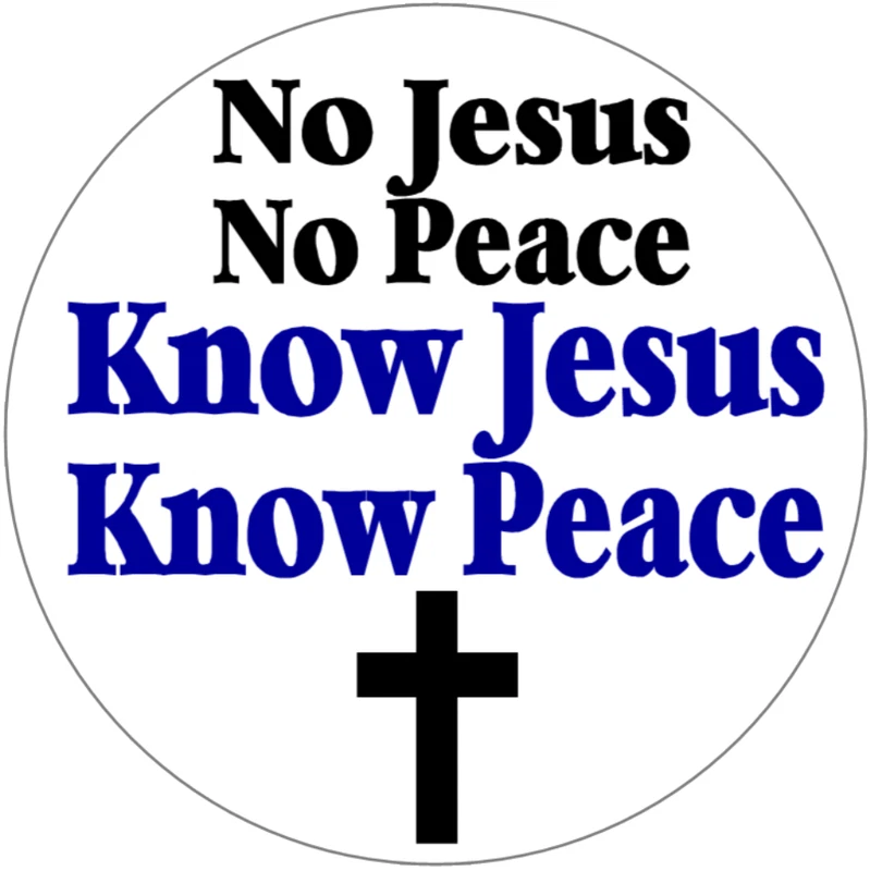 KIWI GIFTS No Jesus No Peace Know Jesus Know Peace - 100 Pack Circle Stickers 3" x 3"