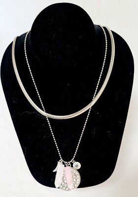 Ashley Stewart Silver Tone 2 Pc Necklace Set J4-1368 | eBay