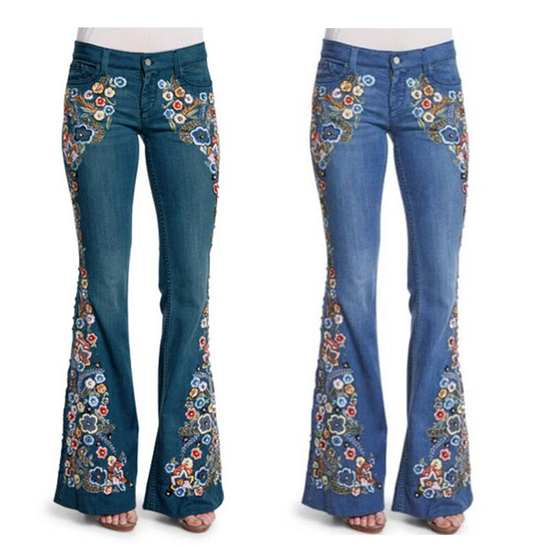 Womens Jeans Bell Bottom Jeans Slim Fits Flare Jeans