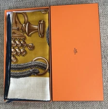 NEW HERMÈS Naturel / Safran / Brun Palefroi Cashmere Shawl 140 Scarf