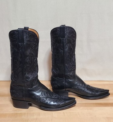 Lucchese Cowboy Boots , Mens 10 D , Callaway , Black Hand  display picture 3