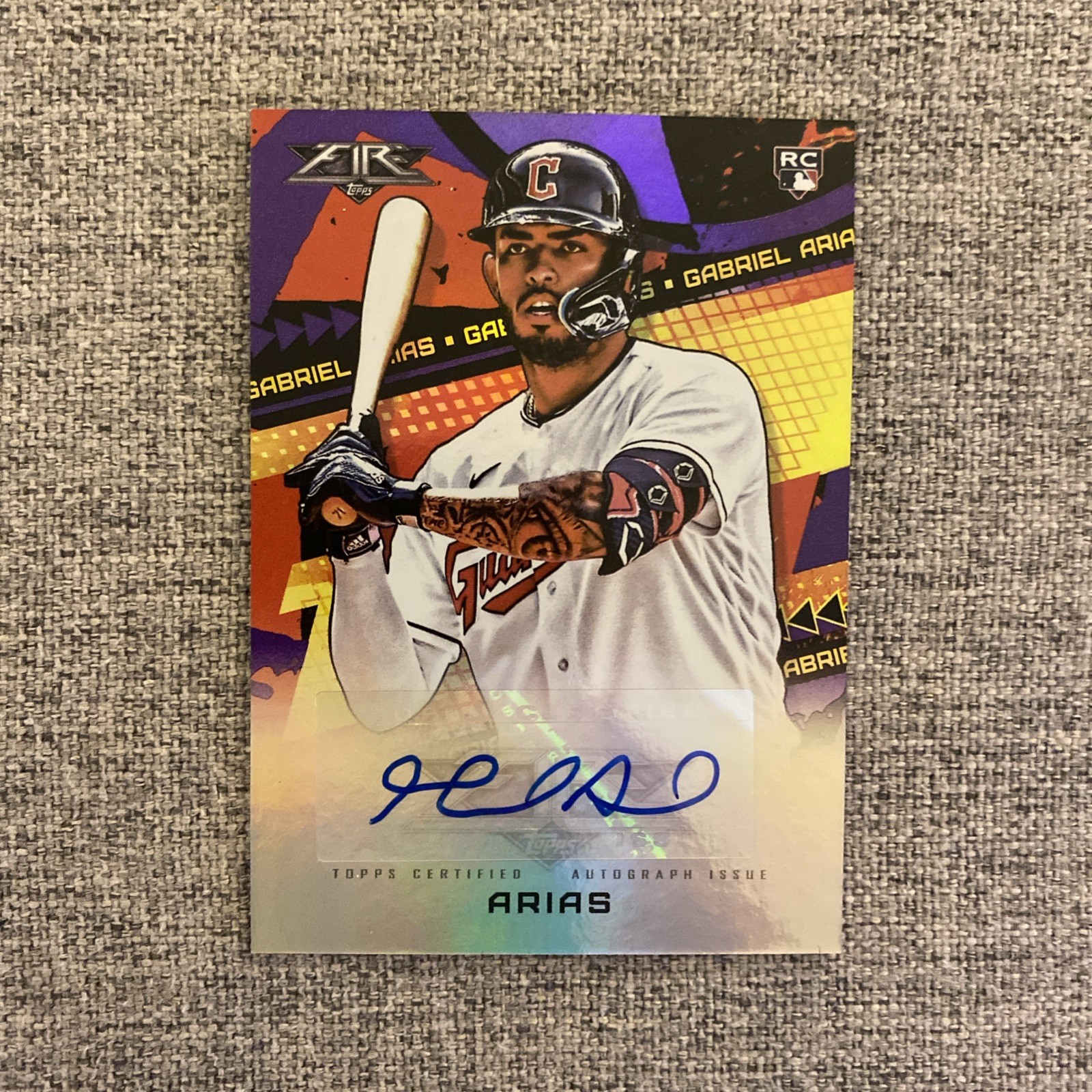 2022 Topps Fire Gabriel Arias Purple 10/50 Rookie Auto RC #FA-ARI 