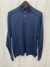 Smartwool Sweater Men’s XL Blue Merino Wool Quarter Zip Performance Pullover