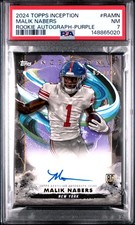 2024 TOPPS INCEPTION ROOKIE AUTO PURPLE #RAMN MALIK NABERS ROOKIE RC /125 PSA 7