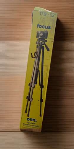 Tripod 17.8”-52” NEW - ONN. 'Focus' - With Smartphone Cradle - Picture 1 of 3
