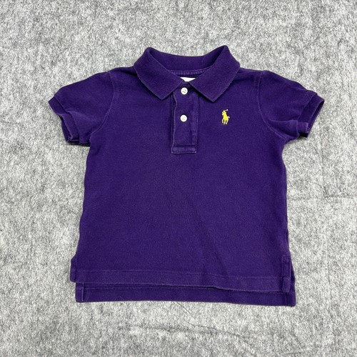 Ralph Lauren Polo Shirt Infant 12M Baby Classic Top Yellow Pony Toddler Kids