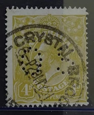 Stamps of Australia KGV - SMW Perf 14 - 4d Olive OS
