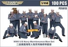 Triumph 1/350 WWII US Navy Sailors 100 figures set (Working Uniform)
