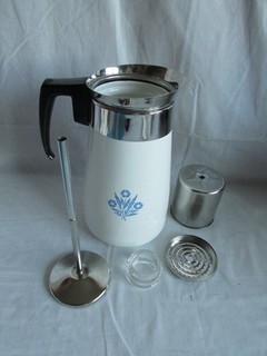 Vintage Retro Corning Ware Blue Cornflower 9 Cup Porcelain Pot Lid Complete