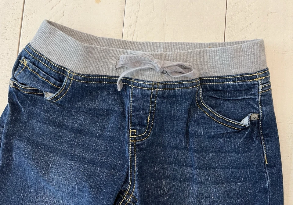 Girls Justice Simply Low Super Skinny Stretch Blue Elastic Drawstring Jeans 10 - Image 3 of 4