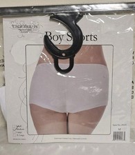 4 Pair Underwraps White Dancewear Boyshorts Boy Shorts Panties Medium V0768