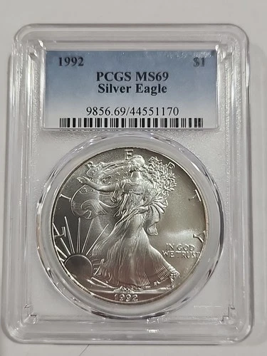 1992 Silver American Eagle Coin PCGS MS 69