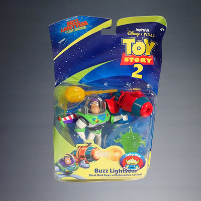 2000 MATTEL TOY STORY 2 BUZZ LIGHTYEAR+BAZOOKA+COLLECTIBLE ALIEN FIGURE #26308