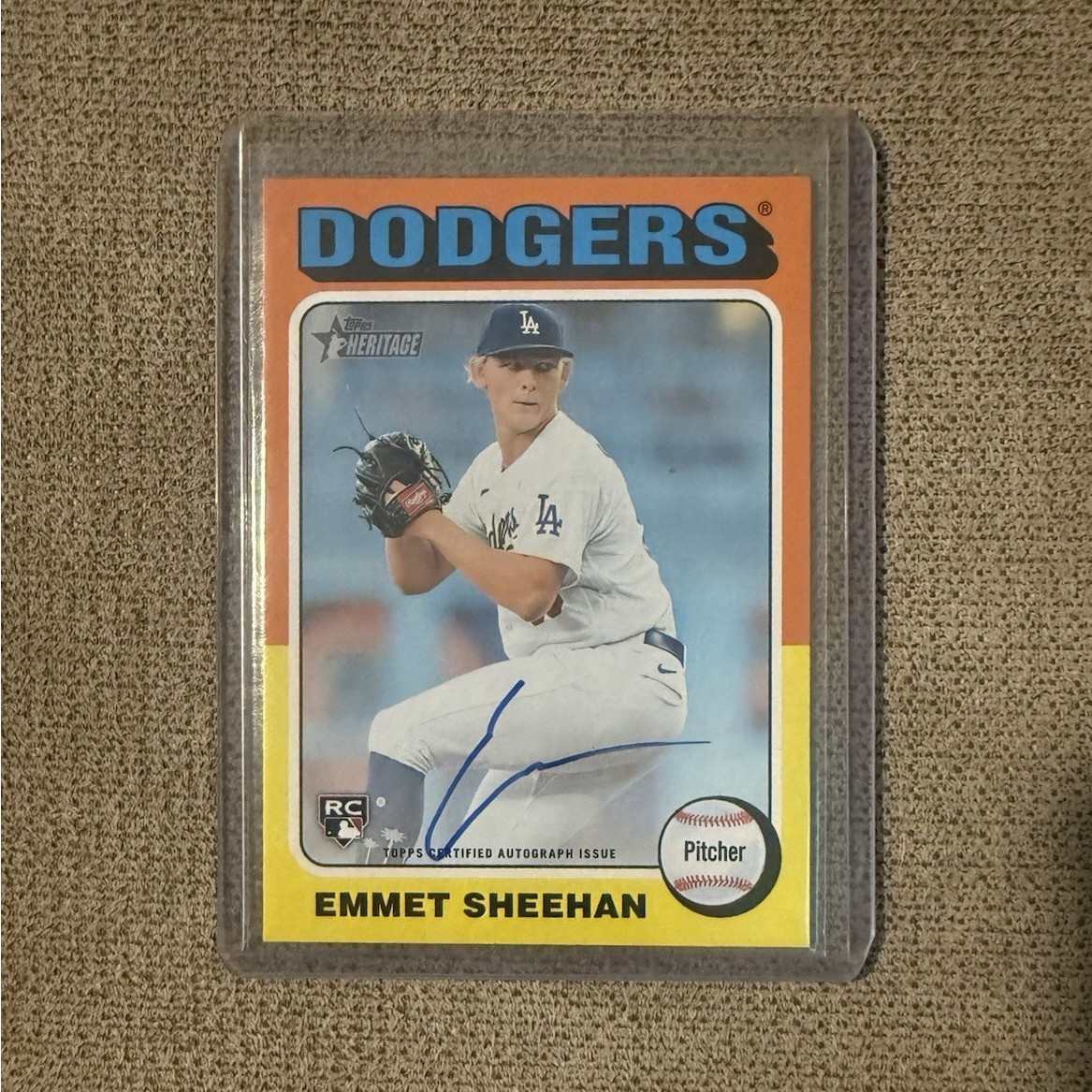 Topps 2024 Heritage Real One Autographs Emmet Sheehan RC Auto #ROA-ES Dodgers