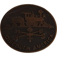 4-4-0 Steam Locomotive Freight Railroad 70s Vintage Belt Buckle