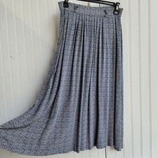 Vtg Norton McNaughton women's A-Line skirt Black White USA Made Lightweight Sz 6
