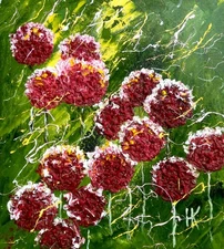 Dandelions Original Oil Impasto Painting Floral Wall Art 7 x 8 in
