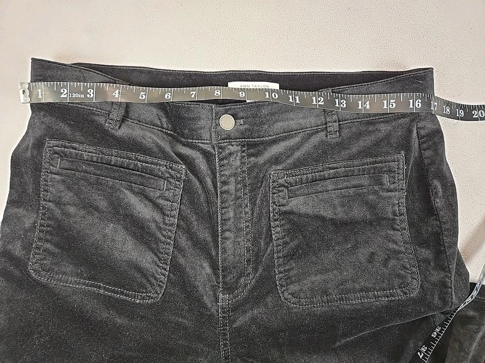 Pantalones negros estilo jean de terciopelo calce moderno para mujer ANN TAYLOR talla 12 Foto 4 de 4