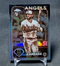 Trey Cabbage Sepia Refractor Rookie RC 2024 Topps Chrome Card #226 LA Angels. rookie card picture