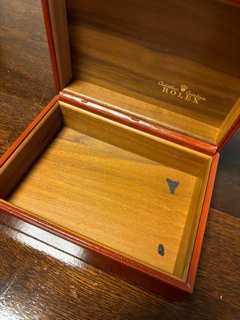 VINTAGE ROLEX WATCH BOX BROWN LEATHER WOODEN 56.00.2 for