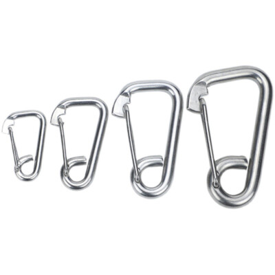 M6-M20 Spring Snap Hook Carabiner Buckle Clip Keyring Camping A2 Stainless Steel