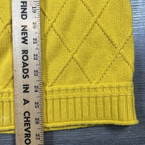 Lands' End Sweater Womens Sz L Cable Knit Mock Neck Yellow Long Sleeve NICE! - Picture 8 of 9