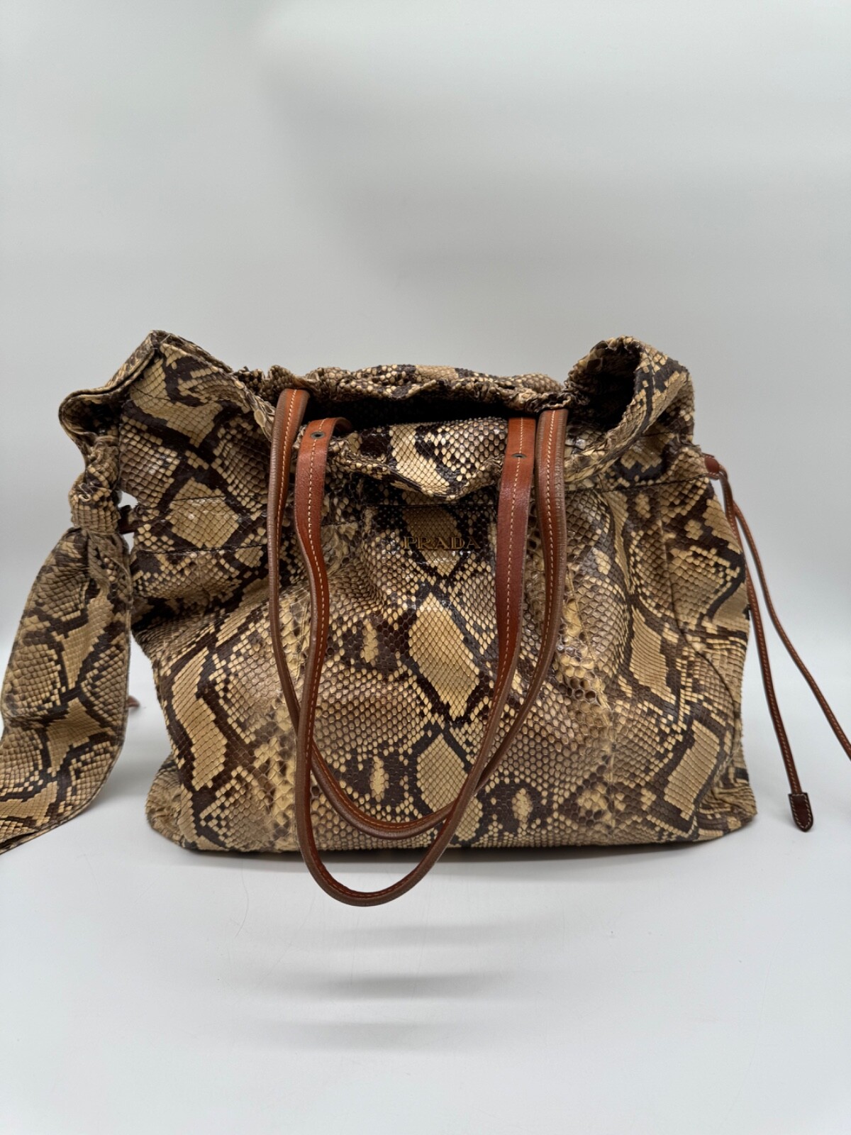Prada python leather shoulder bag - image 5