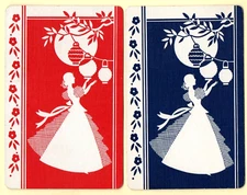 art deco lady vintage swap cards playing card singles