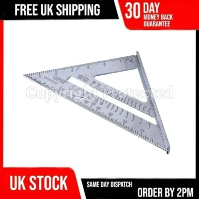 7" HEAVY DUTY ALUMINIUM METAL ROOFING RAFTER SPEED SQUARE ANGLE MITRE GUIDE UK