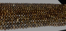 2 Two Strands Golden Bronze Fresh Water Pearl Center Drill Nugget  16" 10-11mm